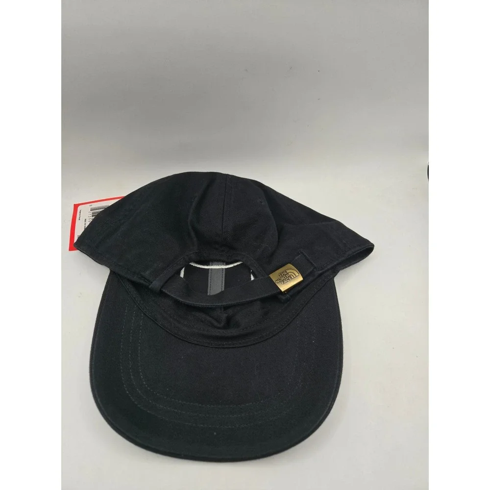 The North Face Retro Logo Hat Mens OS Black Adjustable Strapback Cotton Cap NEW
